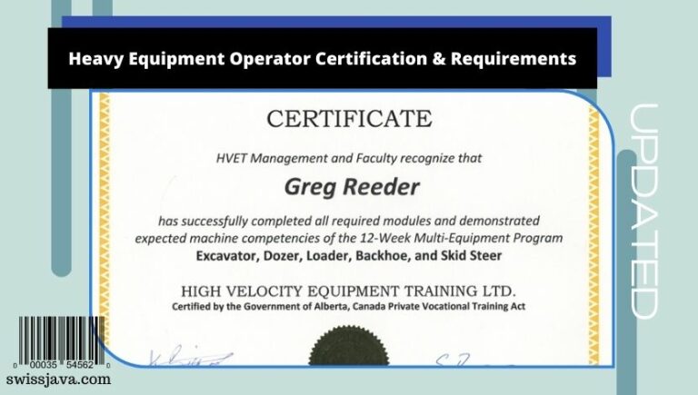 Heavy Equipment Operator Certification